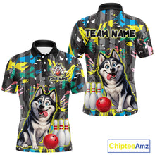 Load image into Gallery viewer, Funny Husky Bowling Shirt for Men Custom Bowling Team Jersey Bowling Outfit Polo &amp; Quarter-Zip QZT971