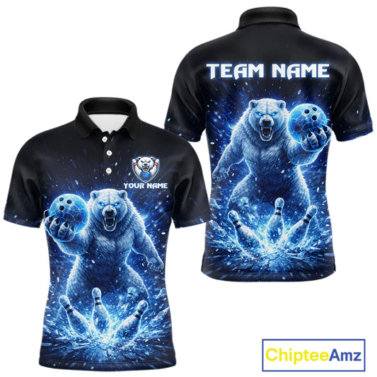 Custom Polar Beer Bowling Team Shirt for Men Ice Bowling Jersey Bowling Uniform Polo & Quarter-Zip QZT973
