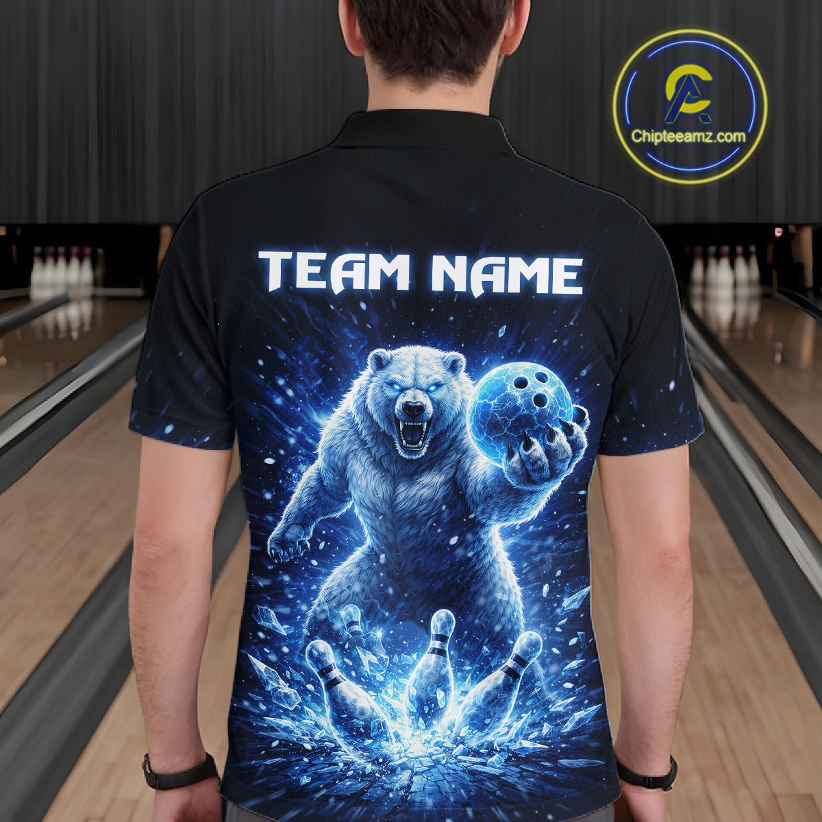 Custom Polar Beer Bowling Team Shirt for Men Ice Bowling Jersey Bowling Uniform Polo & Quarter-Zip QZT973