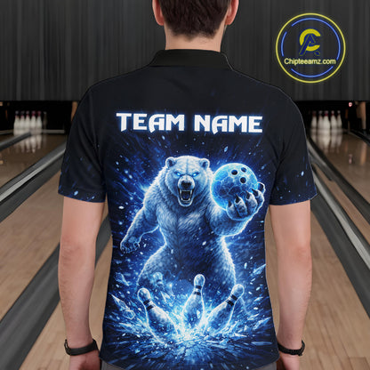 Custom Polar Beer Bowling Team Shirt for Men Ice Bowling Jersey Bowling Uniform Polo & Quarter-Zip QZT973