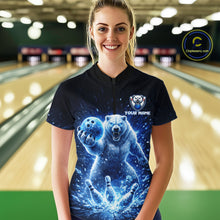 Load image into Gallery viewer, Custom Polar Beer Bowling Team Shirt for Women Ice Bowling Jersey Polo &amp; Quarter-Zip QZT973