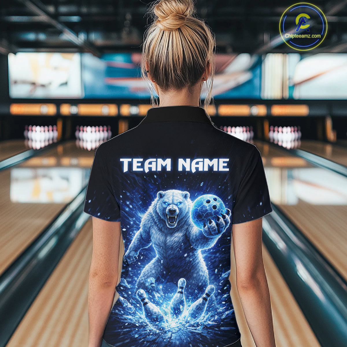 Custom Polar Beer Bowling Team Shirt for Women Ice Bowling Jersey Polo & Quarter-Zip QZT973