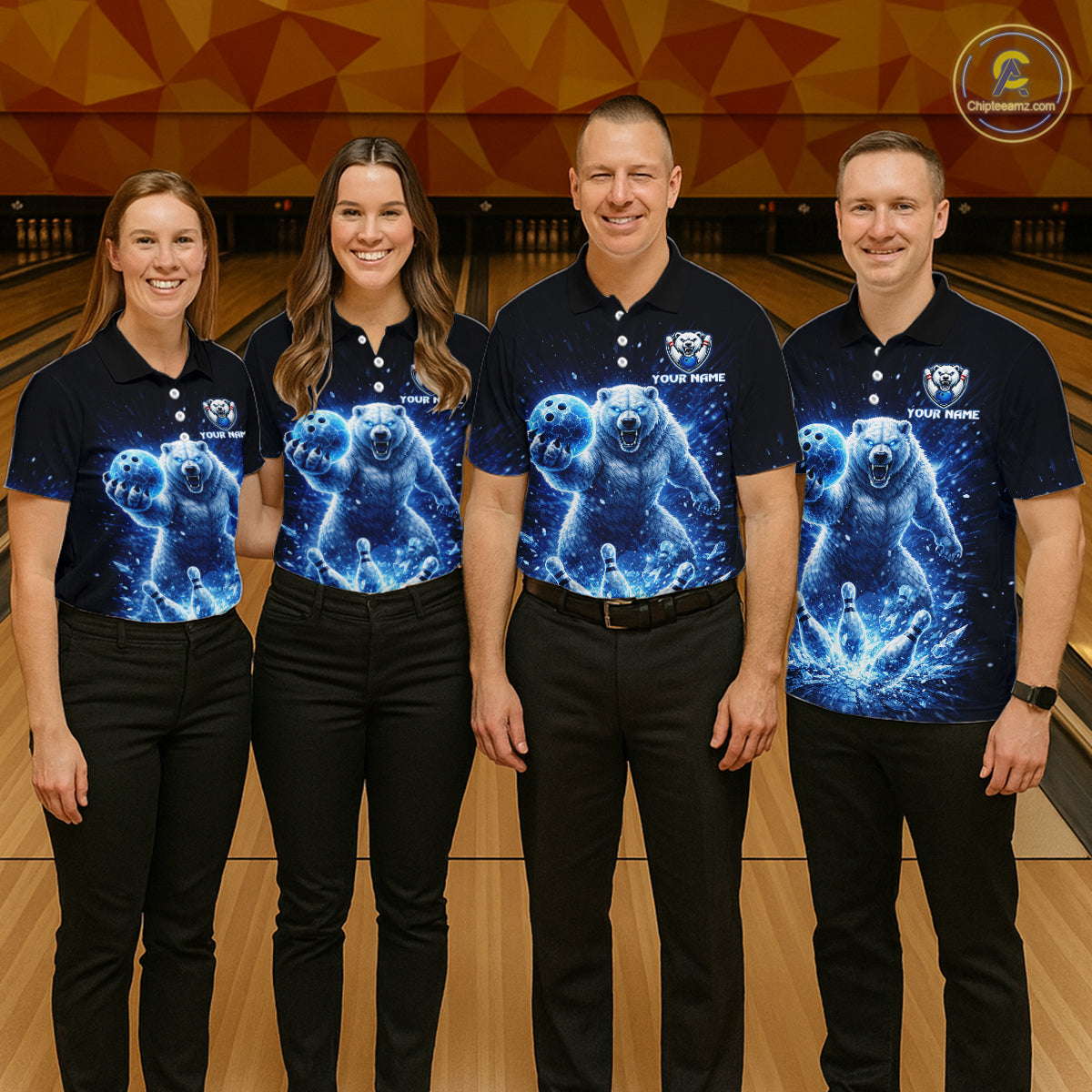 Custom Polar Beer Bowling Team Shirt for Women Ice Bowling Jersey Polo & Quarter-Zip QZT973