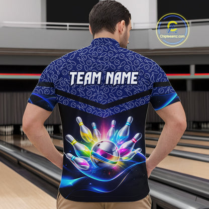 Personalized Bowling Team Shirt for Men  Polo & 1/4 Zip Bowling Jersey League QZT839