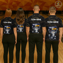 Load image into Gallery viewer, Custom Funny Cat Bowling Math Shirt Polo &amp; 1/4-Zip Bowling League Jersey Bowling Outfit for Men QZT927
