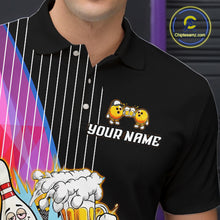 Load image into Gallery viewer, Black polo shirt with cartoon characters and 'Your Name' text on a colorful background