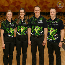 Load image into Gallery viewer, Custom Funny Green Frog Bowling Team Jersey Ugly Bowling Shirt for Men Polo &amp; Quarter-Zip QZT844