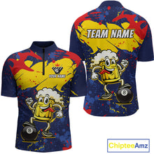 Load image into Gallery viewer, Funny Beer 8 Ball Billiard Shirt for Men Custom Billiard Jersey Pool Shirt Polo &amp; Quarter-Zip BHT19