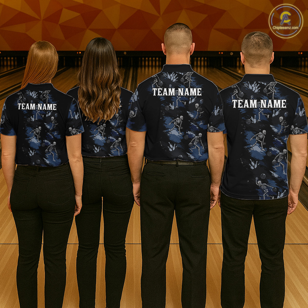 Custom Funny Skeleton Bowling Shirt for Men Bowling Jersey Polo & Quarter-Zip QZT1263