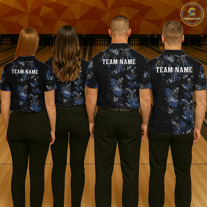 Custom Funny Skeleton Bowling Shirt for Men Bowling Jersey Polo & Quarter-Zip QZT1263