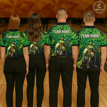Load image into Gallery viewer, Funny Green Cowboy Alliagator Bowling Shirt for Men Custom Bowling Team Jersey Polo &amp; 1/4-Zip Bowling Outfit QZT1012