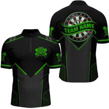 Load image into Gallery viewer, Personalized Green Dart Team Shirt for Men Custom Dart Jersey Polo &amp; 1/4-Zip Dartboard Outfit DHT16