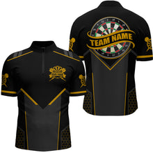 Load image into Gallery viewer, Personalized Yellow Dart Team Shirt for Men Custom Dart Jersey Polo &amp; 1/4-Zip Dartboard Outfit DHT16