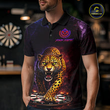 Load image into Gallery viewer, Custom Leopard Dart Shirts for Men Dart Team Jersey Polo &amp; Quarter-Zip Dartboard Shirt Outfit DHT18