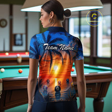 Load image into Gallery viewer, Person wearing a colorful shirt with a pool table in the background