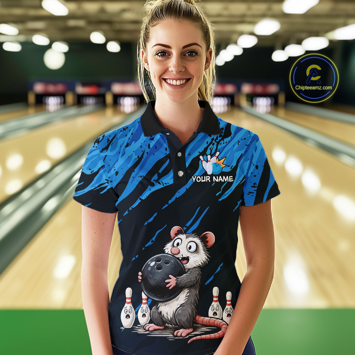Custom Funny Opossum Bowling Team Jersey Ugly Bowling Shirt League for Women Bowling Gift QZT846