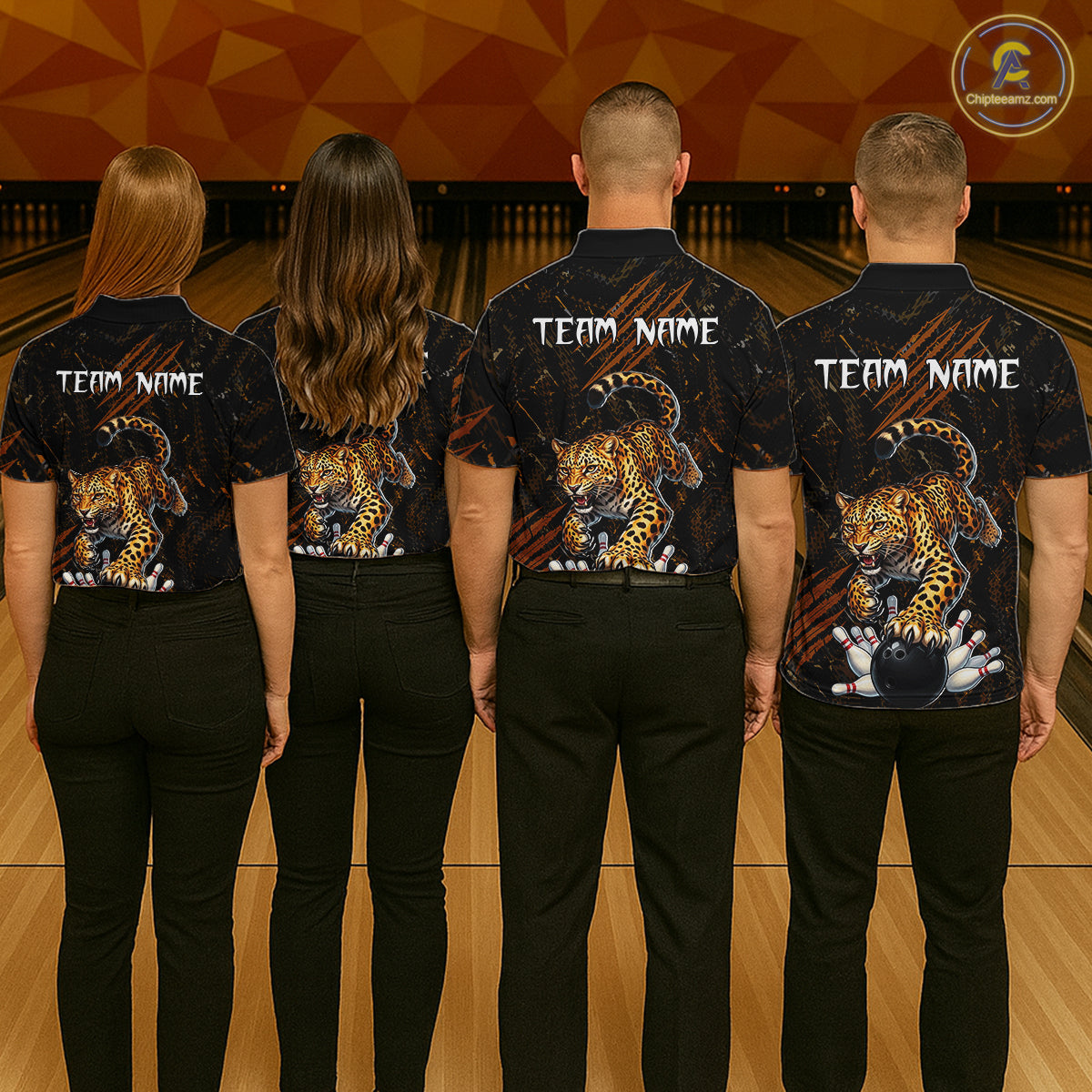Custom Leopard Bowling Shirt for Men Bowling Team Jersey Polo & Quarter-Zip Bowling Performance QZT983