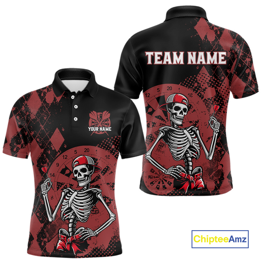 Custom Black & Red Dart Shirts for Team Polo & Quarter-Zip Dart Jersey for Men Dart Outfit DHT25