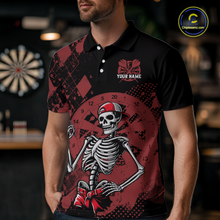 Load image into Gallery viewer, Custom Black &amp; Red Dart Shirts for Team Polo &amp; Quarter-Zip Dart Jersey for Men Dart Outfit DHT25