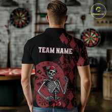 Load image into Gallery viewer, Custom Black &amp; Red Dart Shirts for Team Polo &amp; Quarter-Zip Dart Jersey for Men Dart Outfit DHT25