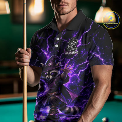 Custom Wizard Raccoon 8 Ball Billiard Shirt Pool Billiard Jersey for Men BHT124