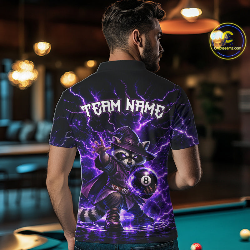 Custom Wizard Raccoon 8 Ball Billiard Shirt Pool Billiard Jersey for Men BHT124