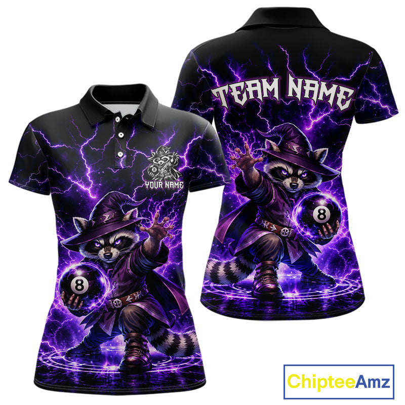 Custom Wizard Raccoon 8 Ball Billiard Shirt Pool Billiard Jersey for Women BHT124