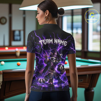 Custom Wizard Raccoon 8 Ball Billiard Shirt Pool Billiard Jersey for Women BHT124