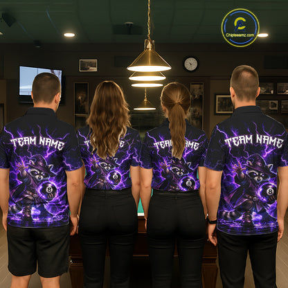 Custom Wizard Raccoon 8 Ball Billiard Shirt Pool Billiard Jersey for Men BHT124