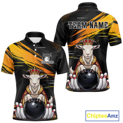 Custom King Goat Bowling Shirt for Men Crown Bowling Team Jersey QZT1272