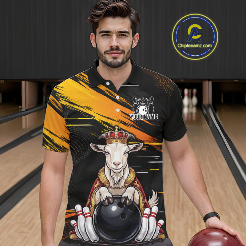 Custom King Goat Bowling Shirt for Men Crown Bowling Team Jersey QZT1272