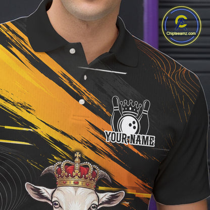 Custom King Goat Bowling Shirt for Men Crown Bowling Team Jersey QZT1272