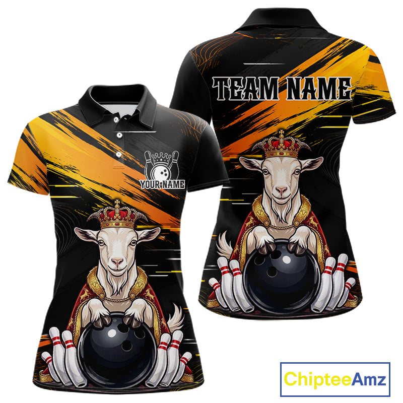 Custom King Goat Bowling Shirt for Women Crown Bowling Team Jersey QZT1272