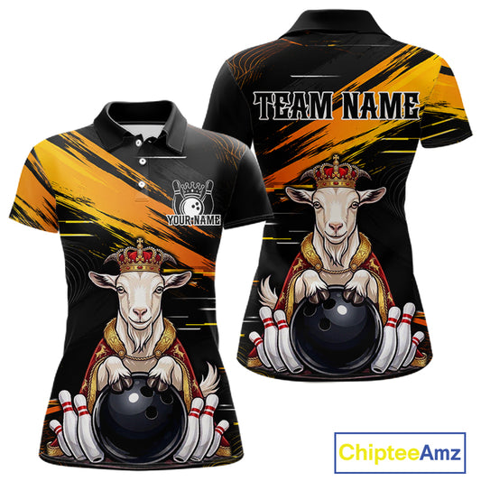 Custom King Goat Bowling Shirt for Women Crown Bowling Team Jersey QZT1272