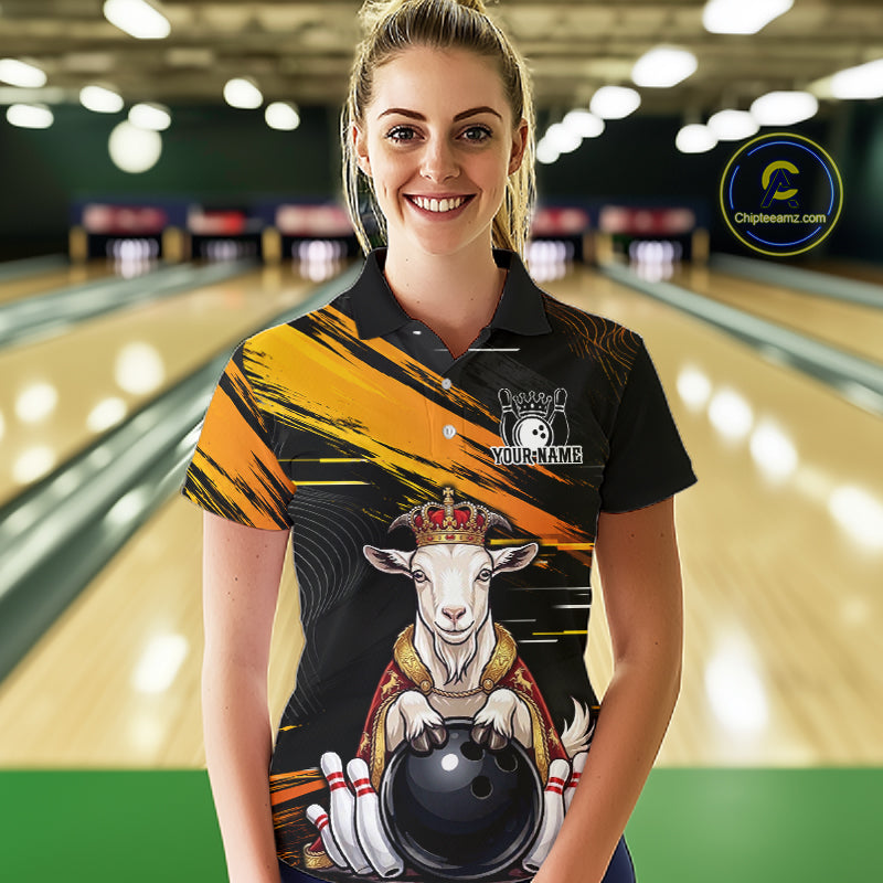 Custom King Goat Bowling Shirt for Women Crown Bowling Team Jersey QZT1272