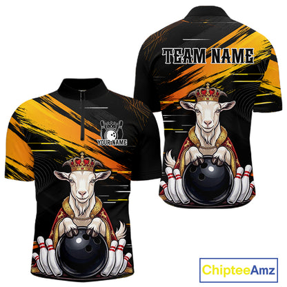 Custom King Goat Bowling Shirt for Men Crown Bowling Team Jersey QZT1272