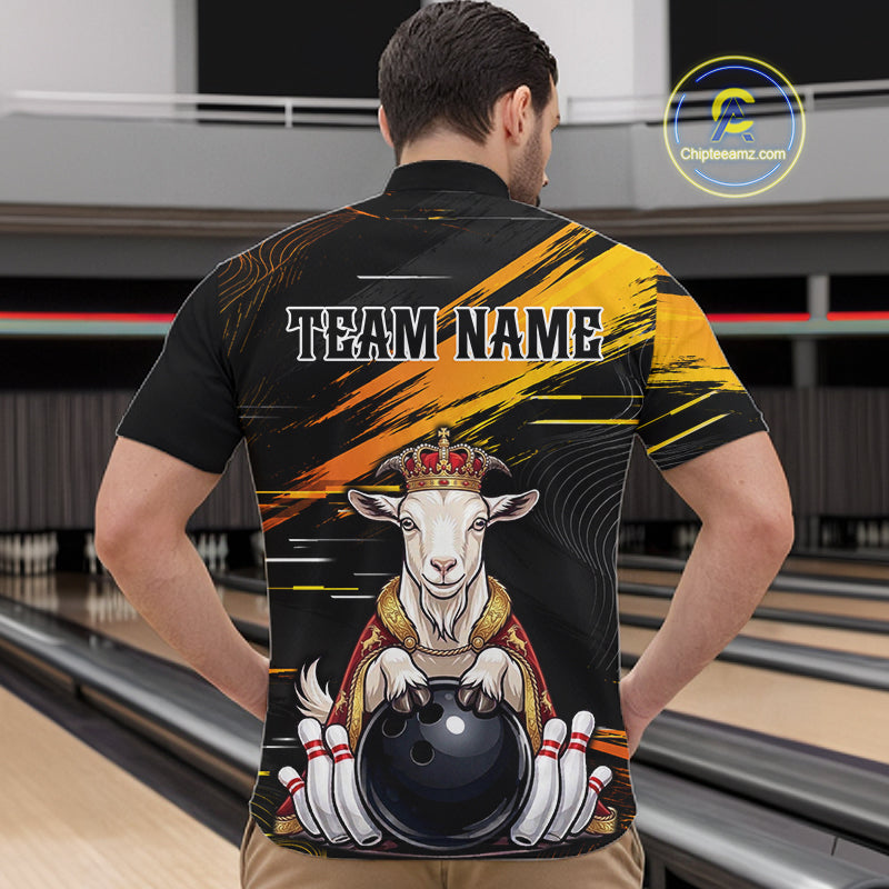 Custom King Goat Bowling Shirt for Men Crown Bowling Team Jersey QZT1272