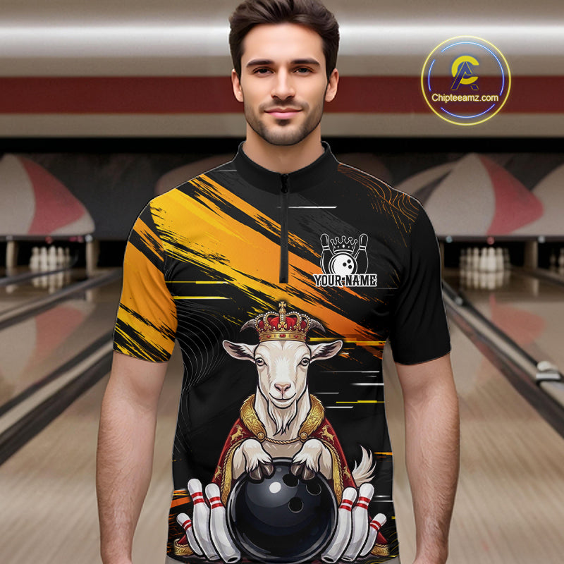 Custom King Goat Bowling Shirt for Men Crown Bowling Team Jersey QZT1272
