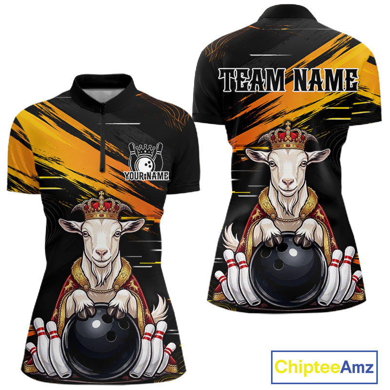 Custom King Goat Bowling Shirt for Women Crown Bowling Team Jersey QZT1272