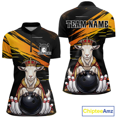 Custom King Goat Bowling Shirt for Women Crown Bowling Team Jersey QZT1272