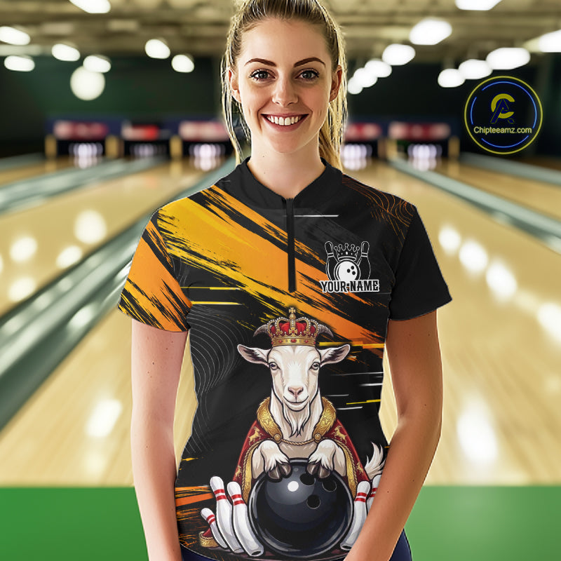 Custom King Goat Bowling Shirt for Women Crown Bowling Team Jersey QZT1272
