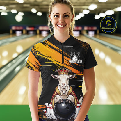 Custom King Goat Bowling Shirt for Women Crown Bowling Team Jersey QZT1272