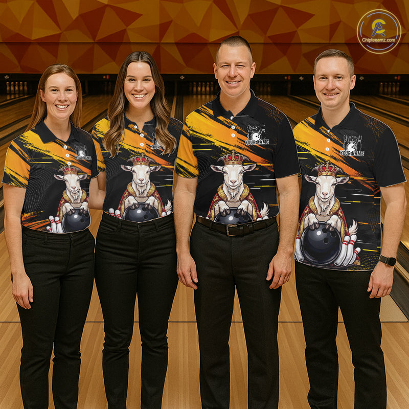Custom King Goat Bowling Shirt for Men Crown Bowling Team Jersey QZT1272