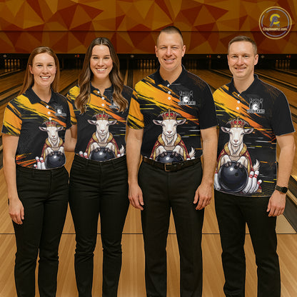 Custom King Goat Bowling Shirt for Men Crown Bowling Team Jersey QZT1272
