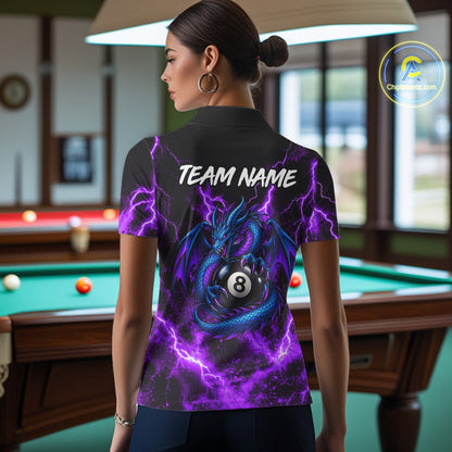 Custom Thunder Lightning Dragon 8 Ball Billiard Shirt Pool Billiard Jersey for Women BHT125