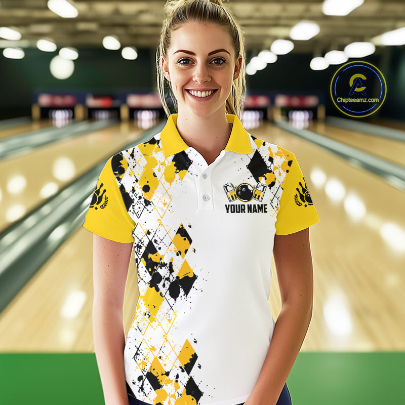 Custom Funny Beer Bowling Team Shirts for Women Bowling League Jersey QZT1280