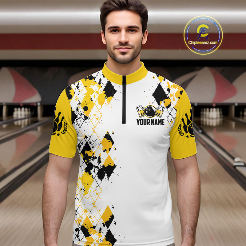 Custom Funny Beer Bowling Team Shirts for Men Bowling League Jersey QZT1280