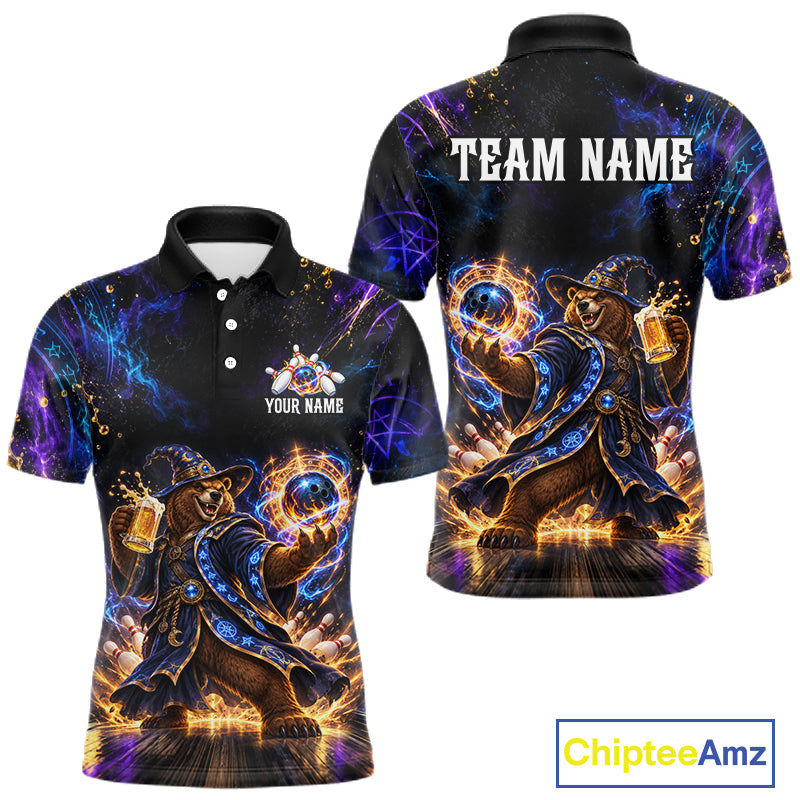 Custom Wizard Bear Bowling Team Shirt for Men Bowling Jersey QZT1285