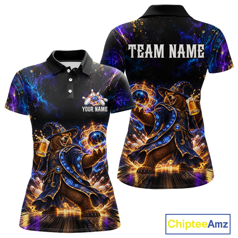 Custom Wizard Bear Bowling Team Shirt for Women Bowling Jersey QZT1285