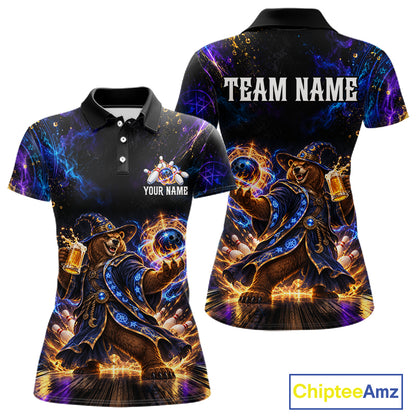 Custom Wizard Bear Bowling Team Shirt for Women Bowling Jersey QZT1285